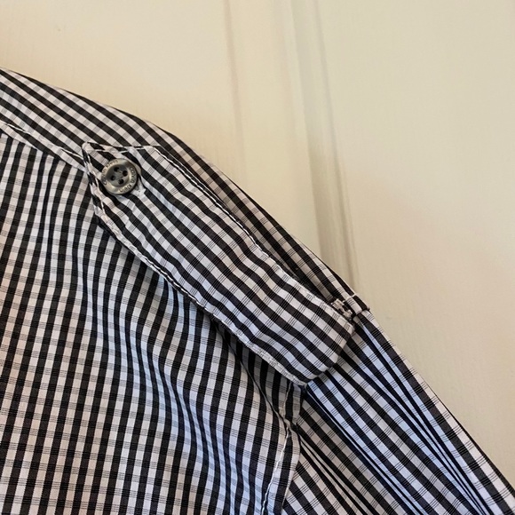 Calvin Klein XL button down, black white plaid - Picture 6 of 9